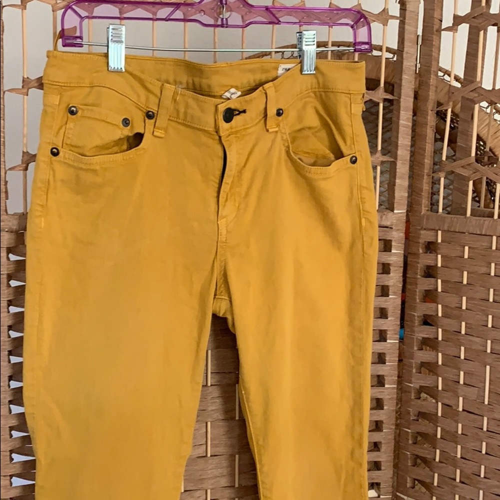 Rag & Bone mustard jeans with zipper on pant leg - Picture 2 of 4